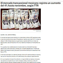 El mercado transaccional mexicano registra un aumento del 4% hasta noviembre, segn TTR